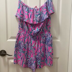 Lilly Pulitzer strapless shorts romper, size medium